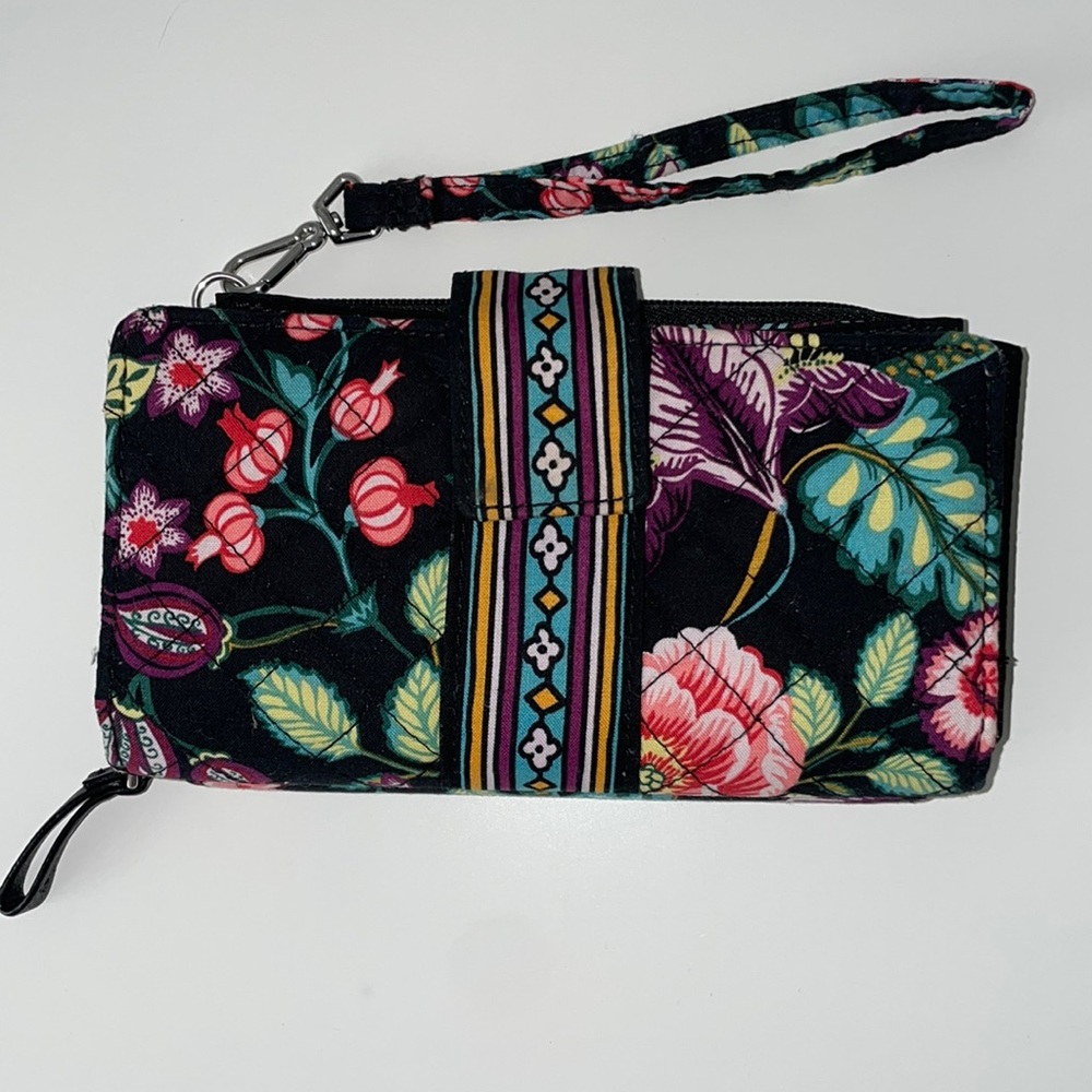 Floral and Black Vera Bradley RFID Wristlet